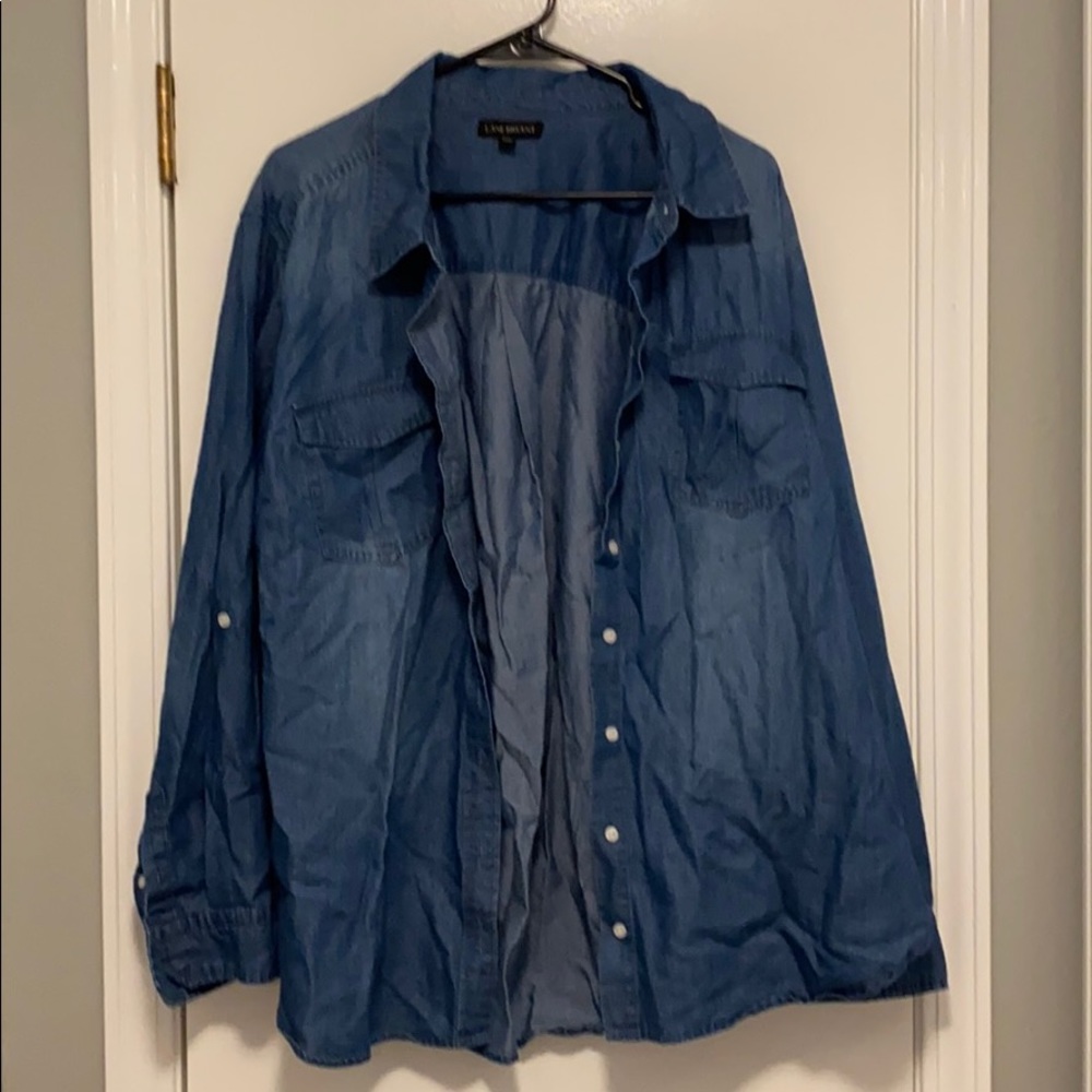 Lane Bryant Denim Colored Cotton But. Up  Sz 22/24